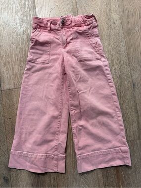 GAP Pink Wide-Leg Cotton Pants for Kids